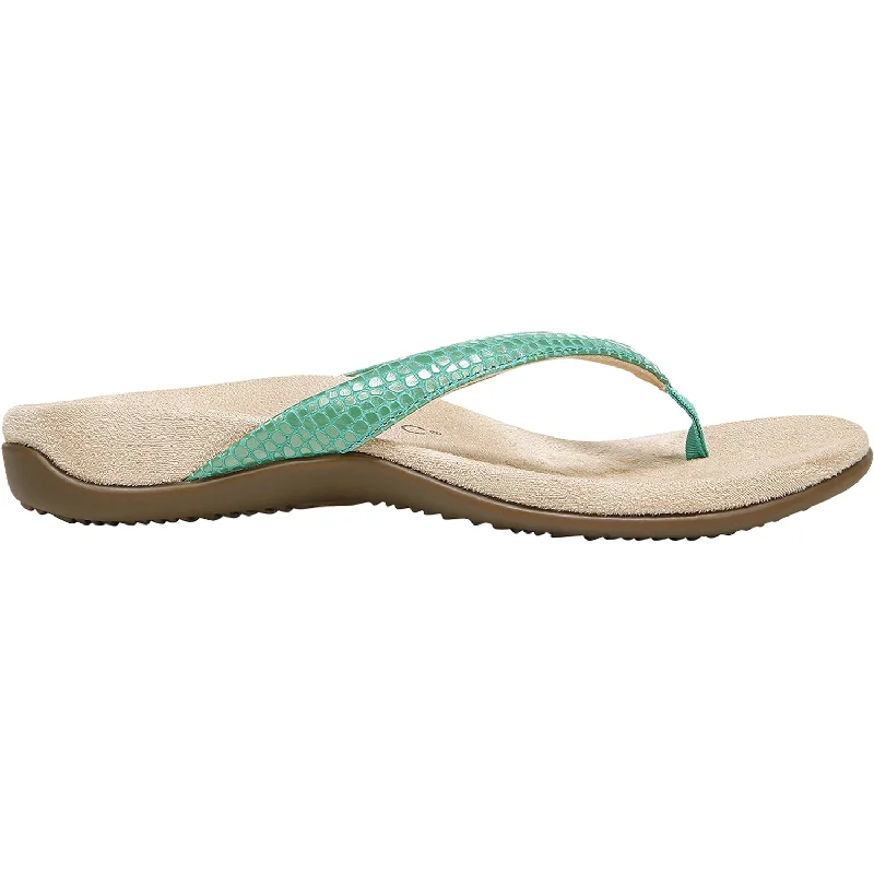 sandals with thick soles for extra cushioningWomen's Vionic Dillon Green Lizard Leather