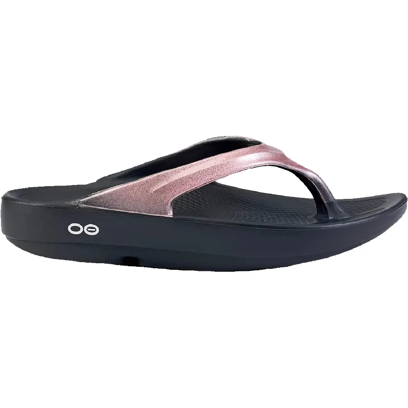 sandals for kids with cute designsWomen's OOFOS OOlala Luxe Rose Sparkle Synthetic