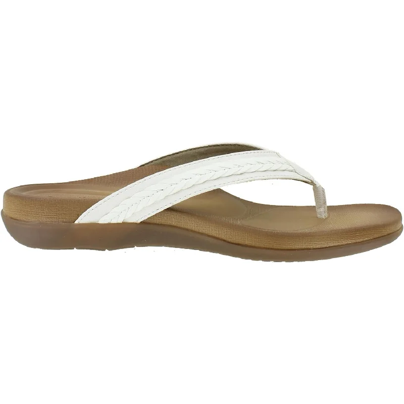 sandals for stylish summer day tripsWomen's Aetrex Emmy White Synthetic