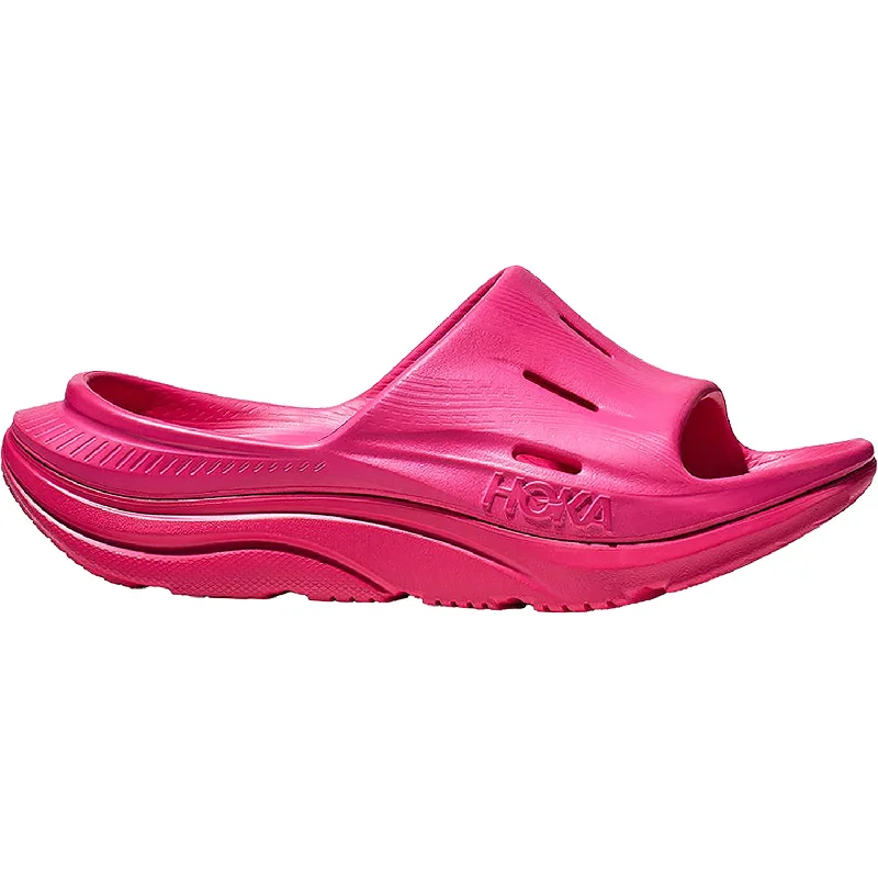 sandals with open-toe design for breathabilityUnisex Hoka Ora Recovery Slide 3 Pink Yarrow EVA