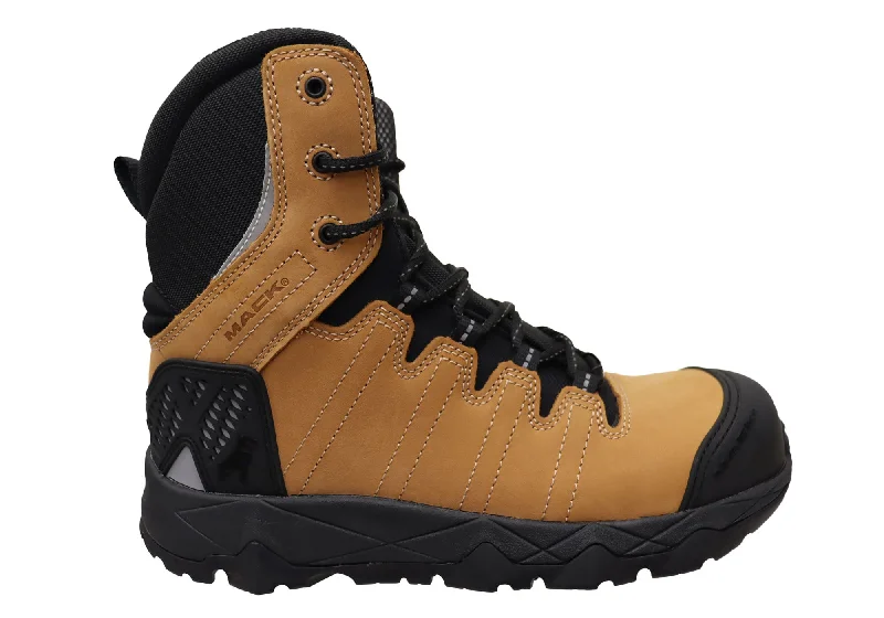 Comfortable snow boots for women with chunky sole-Mack Mens TerraPro Zip Leather Composite Toe Safety Boots With Zip