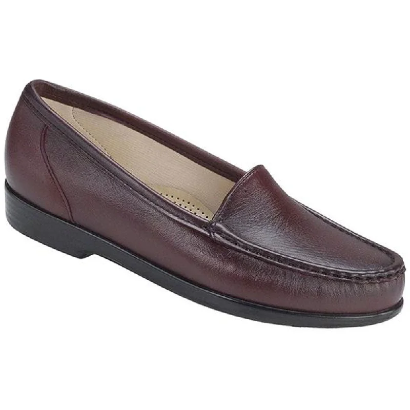 loafers with sleek leather uppersLoafers with Reliable SupportSAS Simplify Loafer Antique Wine Leather (Women's)