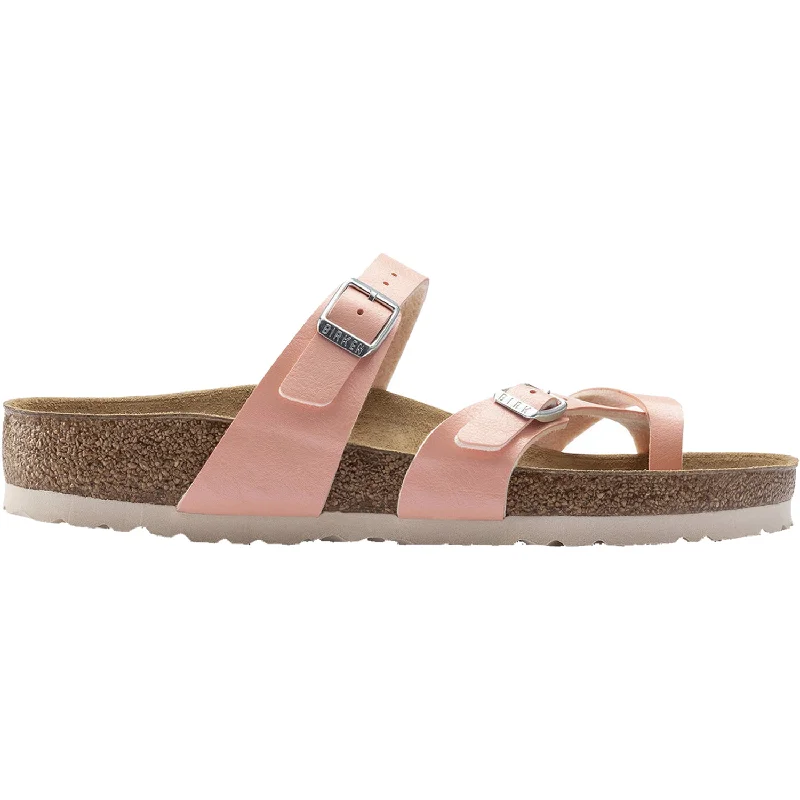 sandals for both comfort and style at summer eventsWomen's Birkenstock Mayari Graceful Coral Peach Birko-Flor