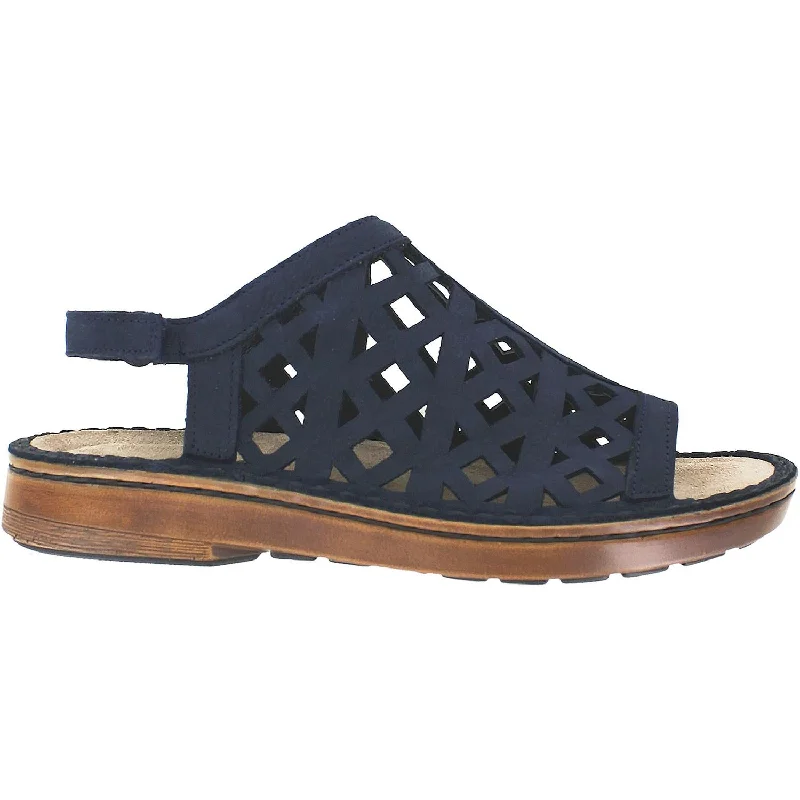 sandals for summer vacations with stylish designsWomen's Naot Amadora Navy Velvet Nubuck