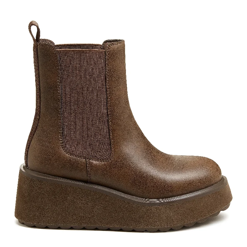 Trendy snow boots for men with waterproof construction-Heyday Brown Platform Chelsea Boot