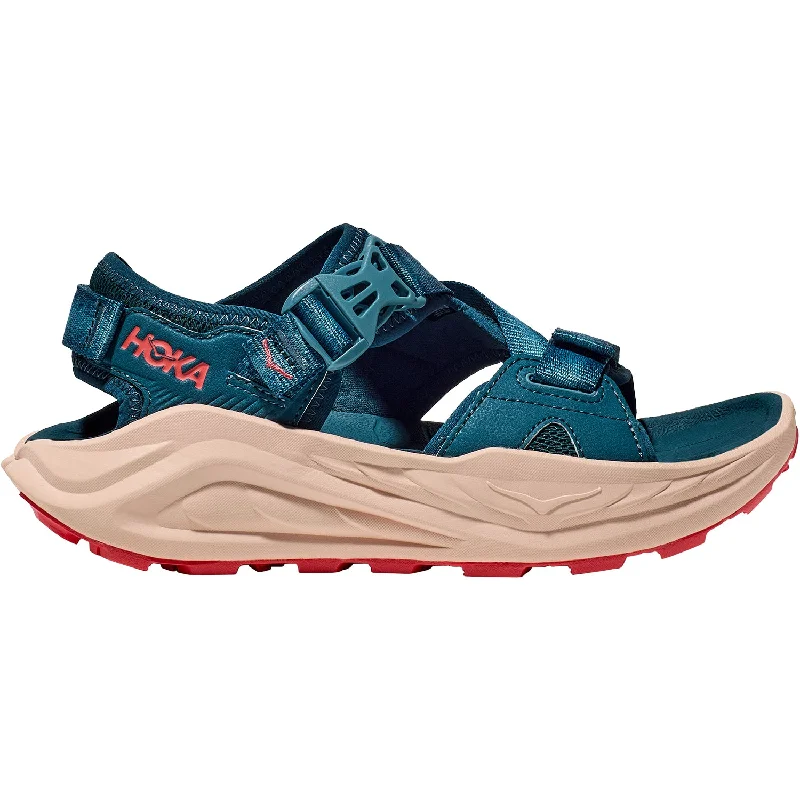 stylish sandals for casual outfitsWomen's Hoka Infini Hike TC Blue Twilight/Grapefruit Synthetic