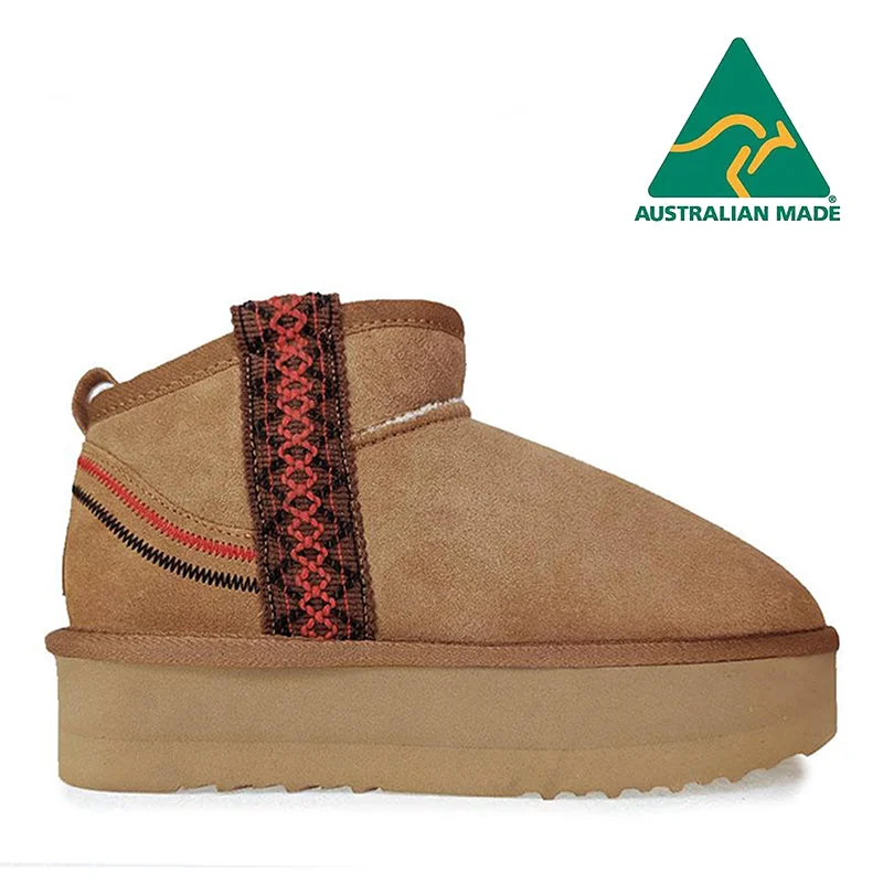 Comfortable snow boots for women with fleece-lined interior-UGG Premium Mini Platform Potea Braid Boots