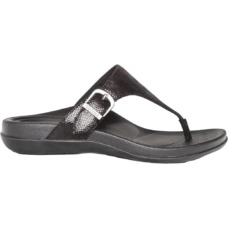 sandals with flexible soles for comfort and movementWomen's Aetrex Rita Black Synthetic