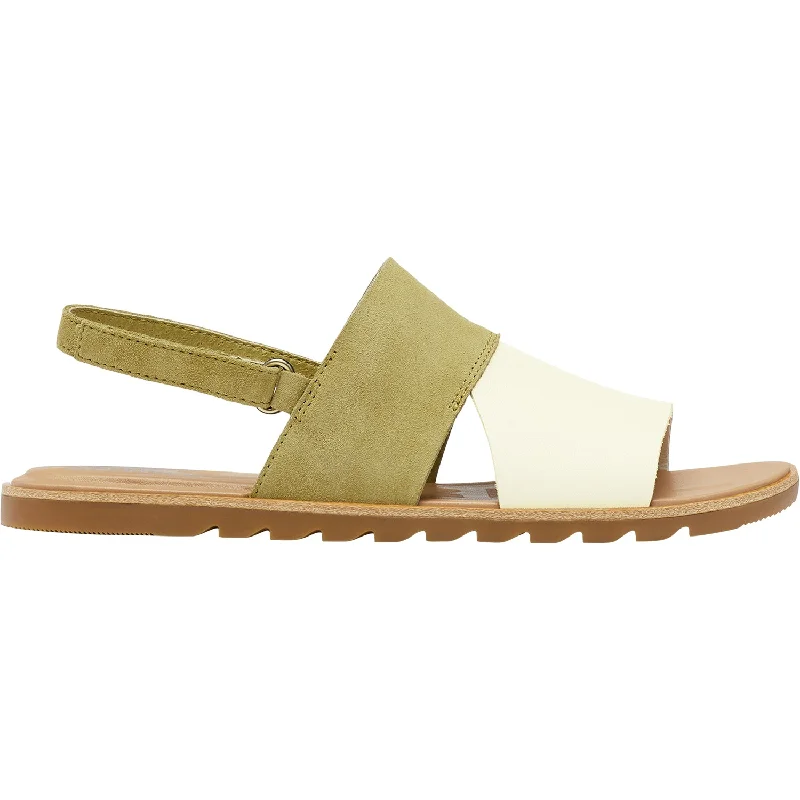 sandals for trendy looks with stylish embellishmentsWomen's Sorel Ella II Slingback Olive Shade/Chalk Leather