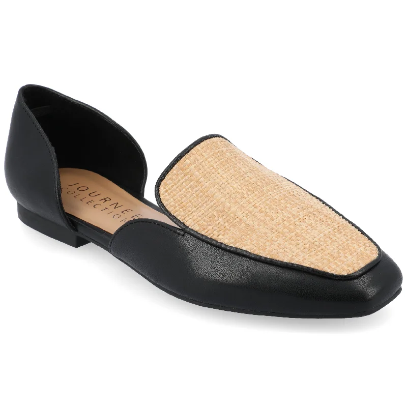 Flats with faux fur trim for a cozy winter option-Flats for stylish fit-Journee Collection Women's Tru Comfort Foam Kennza Flats