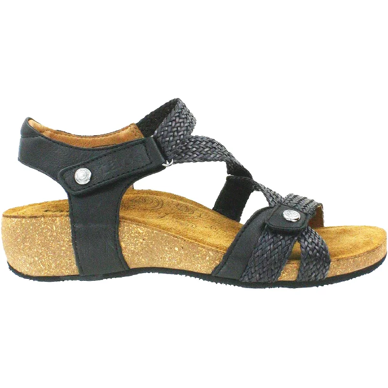 sandals with trendy metallic finishes for added styleWomen's Taos Trulie Black Leather