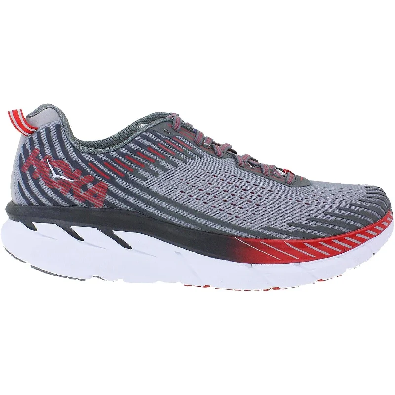 athletic shoes for men with flexible design for maximum comfort-Athletic shoes with stylish outsolesMen's Hoka One One Clifton 5 Alloy/Steel Gray Mesh