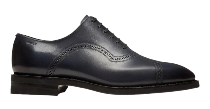 lace-up Oxford shoes for women -Oxfords Birthday PresentBally Scotch 6238043 Men's Midnight Calf Leather Oxford Shoes