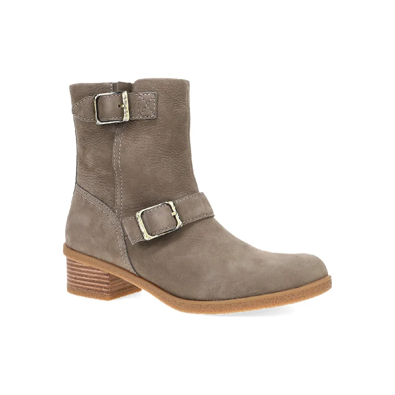 Stylish boots for women with soft leather and fur trim-Delphine