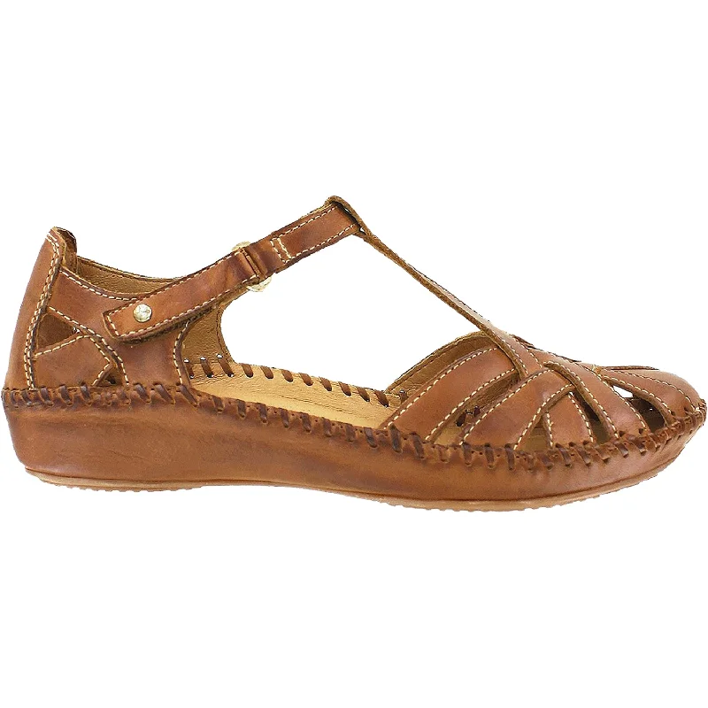 sandals with footbed for extra comfort on walksWomen's Pikolinos Puerto Vallarta 655-0732C1 Brandy Leather