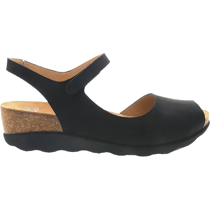 sandals for wide feetWomen's Dansko Marcy Black Milled Nubuck