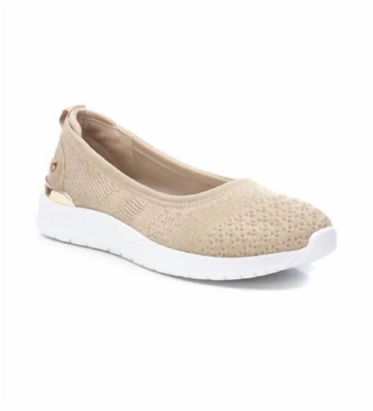 Flats with easy-to-slip-on design for convenience-Flats with vibrant appeal-Women's Ballet Flats Shoes In Beige