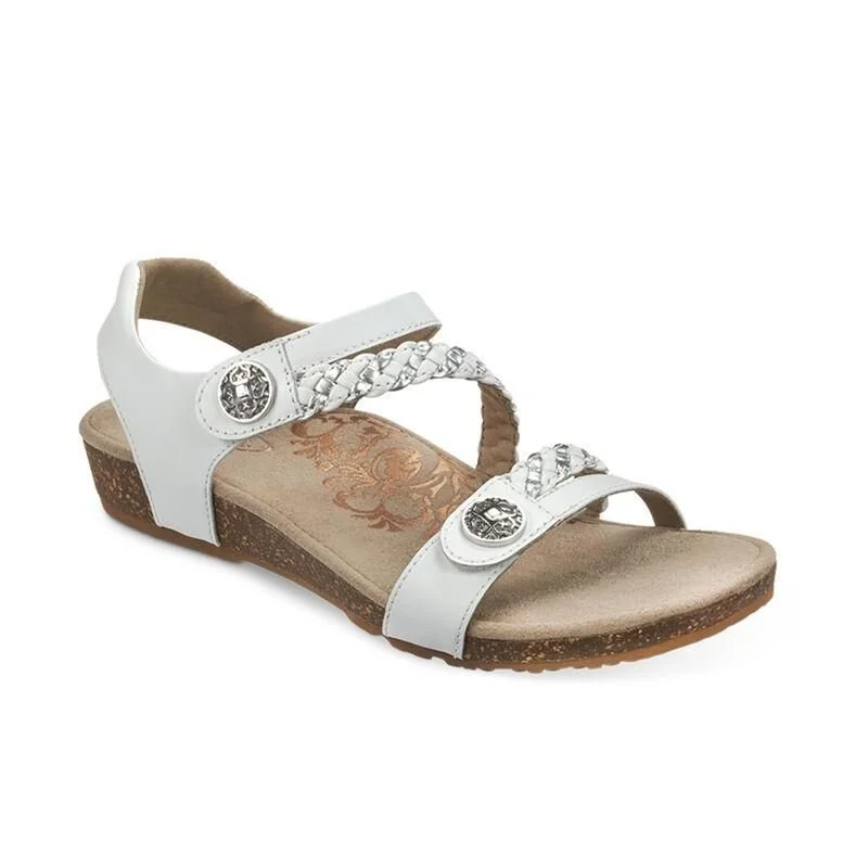 sandals for women with functional buckle detailingJillian Braided Quarter Strap White