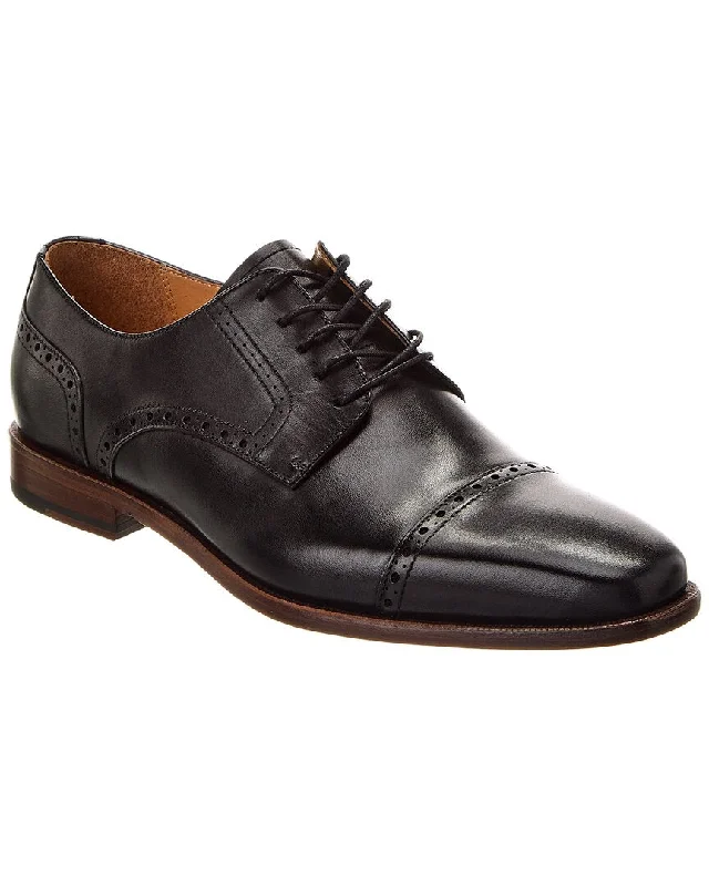 men's Oxford shoes for everyday use -Oxfords Step UpCuratore Cap Toe Leather Oxford