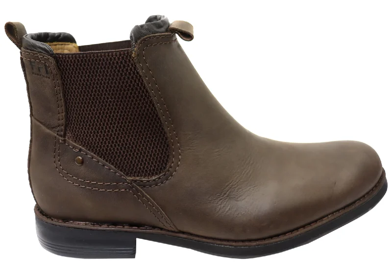 Insulated winter boots for men with thermal lining-Ferricelli Roy Mens Comfortable Leather Chelsea Boots Made In Brazil