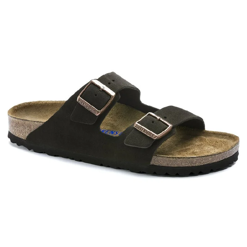 sandals for women with elegant strappy designBirkenstock Arizona Suede Mocha Soft Footbed - Unisex