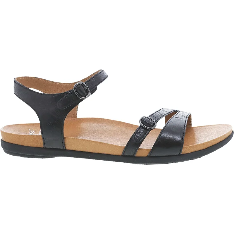 sandals for men with stylish leather strapsWomen's Dansko Janelle Black Glazed Calf Leather