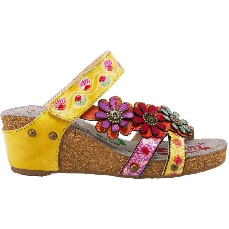 sandals with water-resistant design for poolside useWomen's L'Artiste by Spring Step Delight Yellow Multi Leather