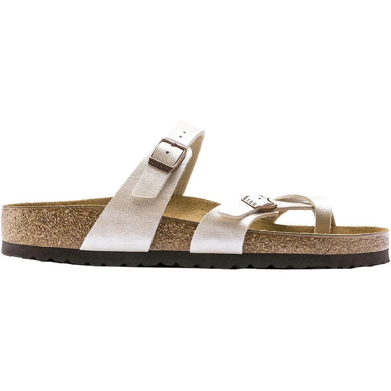 sandals for sporty outdoor activitiesWomen's Birkenstock Mayari Graceful Pearl White Birko-Flor