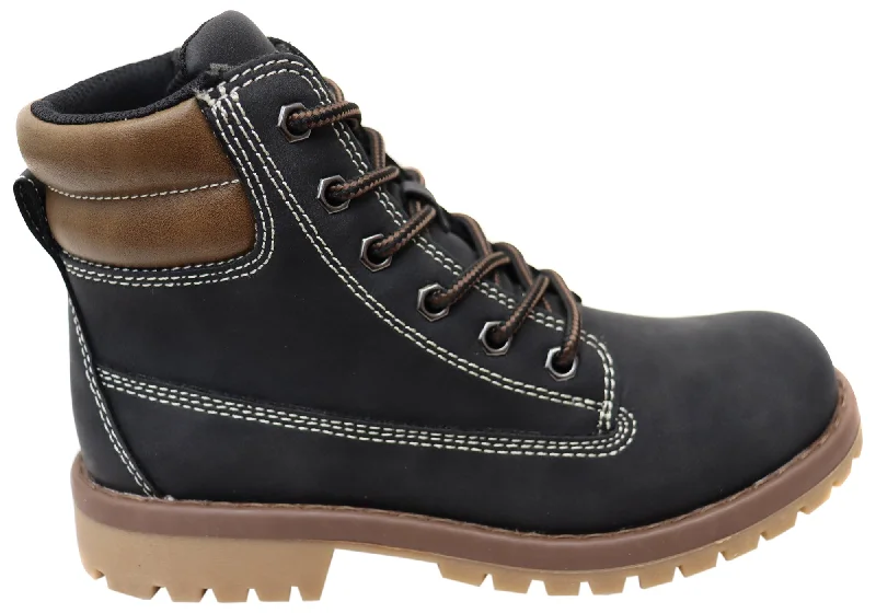 Trendy boots for women with ankle lace-up detail-Grosby Dusty Kids Comfortable Lace Up Boots