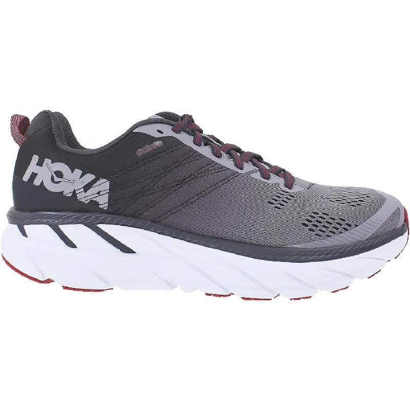 athletic shoes for running with breathable upper for hot weather-Athletic shoes for crossfit workoutsMen's Hoka One One Clifton 6 Gull/Obsidian Mesh