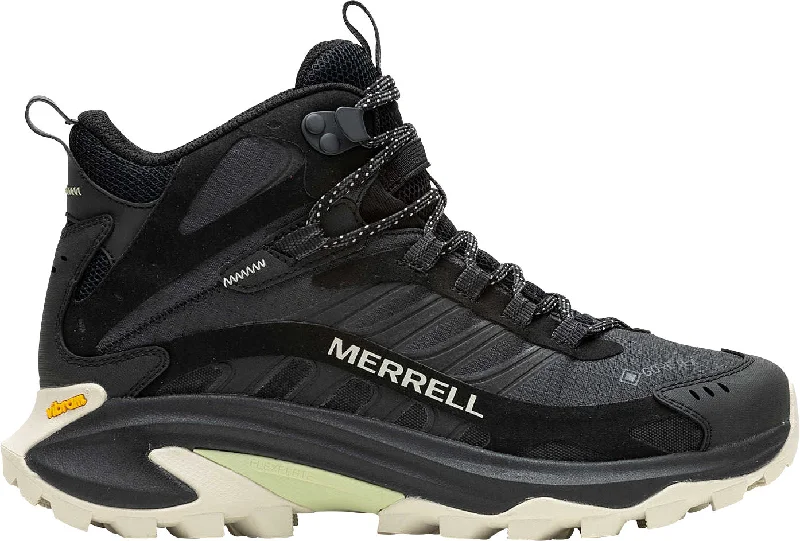 Comfortable boots for women with faux shearling cuff-Merrell Moab Speed 2 Mid GORE-TEX Womens Walking Boots - Black