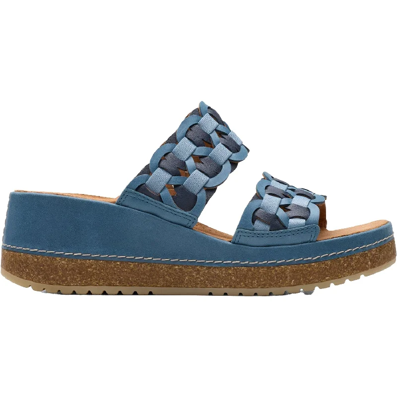 sandals for men with classic design and qualityWomen's Clarks Kassanda Mule Blue Combi Leather/Synthetic