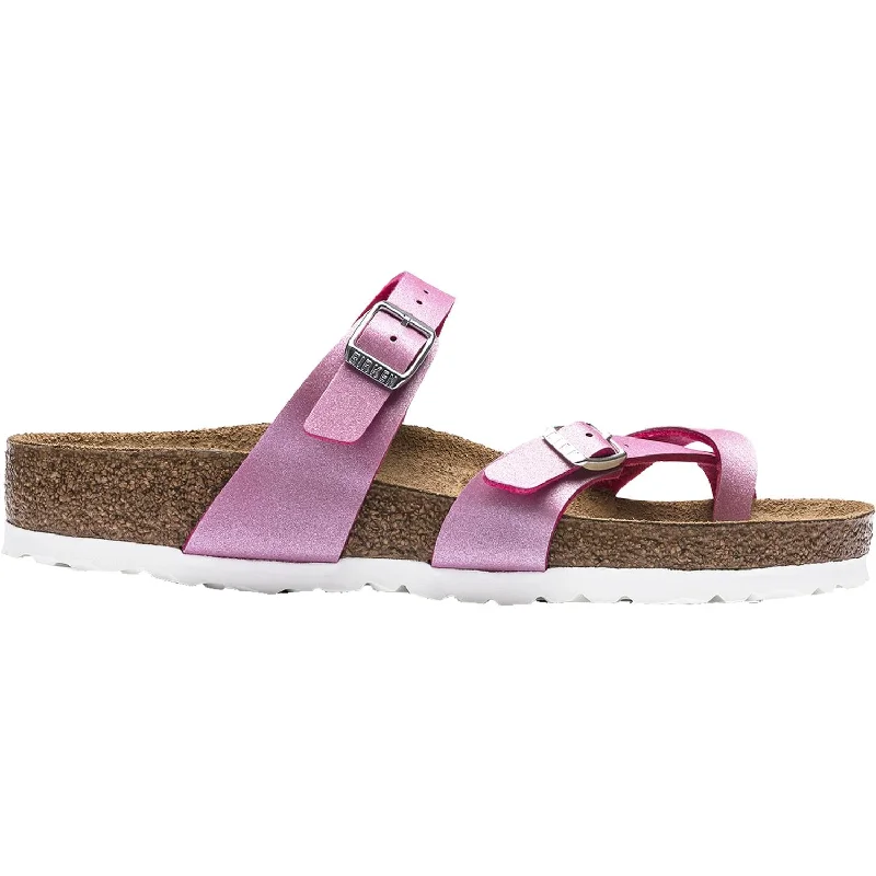 sandals with comfortable straps for easy wearWomen's Birkenstock Mayari Icy Metallic Fuchsia Tulip Birko-Flor