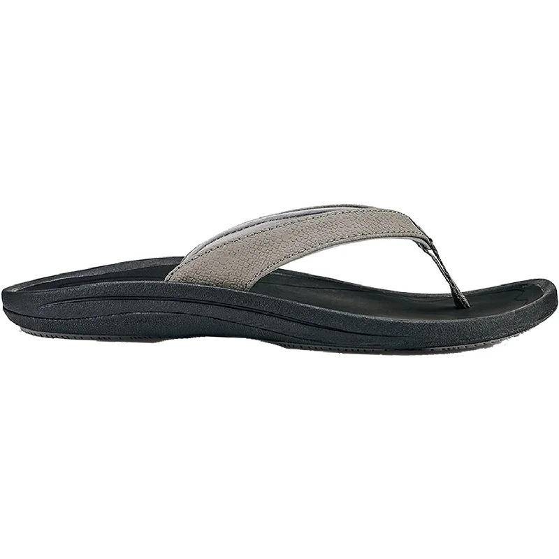 sandals for both kids and adults with adjustable strapsWomen's OluKai Kulapa Kai Fog/Black Synthetic