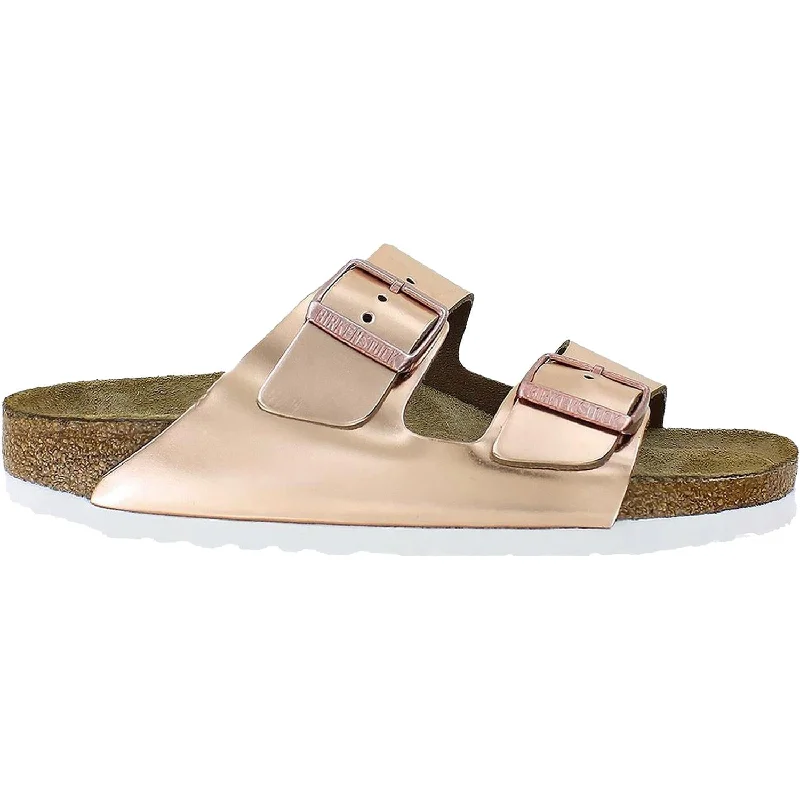 sandals for men with waterproof features for beach tripsWomen's Birkenstock Arizona Soft Footbed Copper Leather