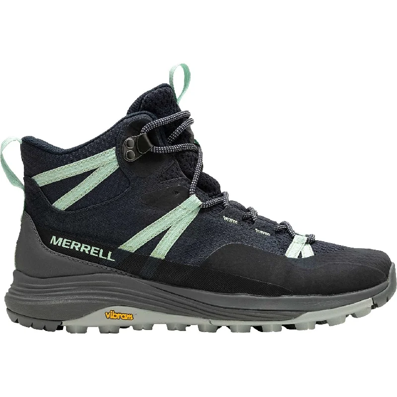 Trendy high-heeled boots for women with platform sole-Merrell Siren 4 Mid GORE-TEX Womens Walking Boots - Navy