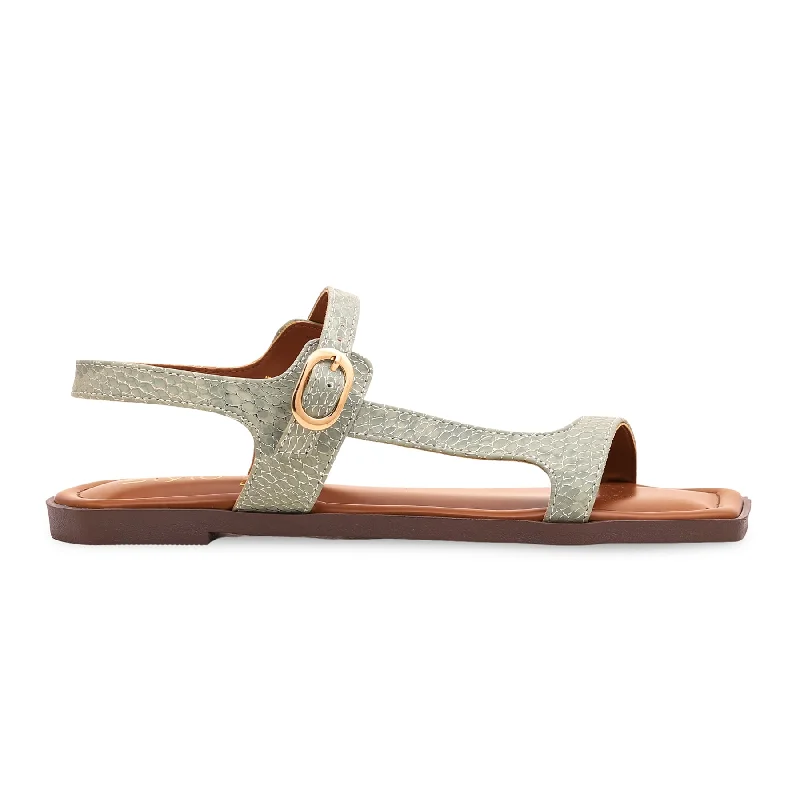 sandals with breathable straps for summer comfortGreen Formal Sandal FR5241