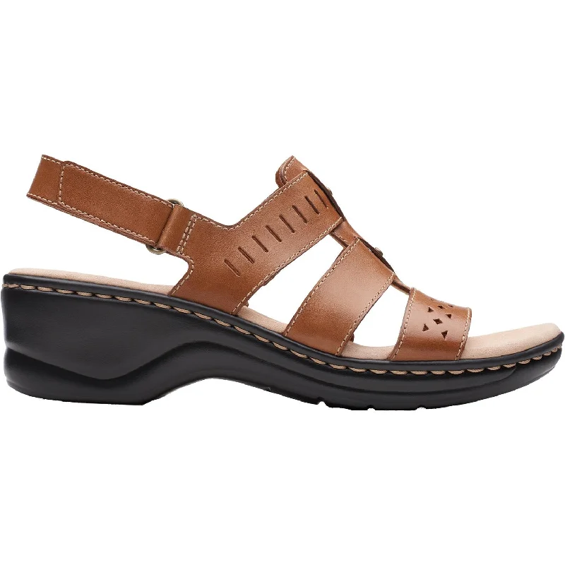 sandals with adjustable fit for comfortWomen's Clarks Lexi Qwin Tan Leather