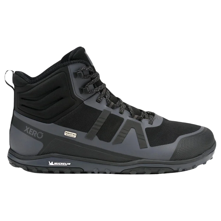 Fashionable combat boots for women with buckle details-Xero Scrambler Mid II WP Black/Asphalt