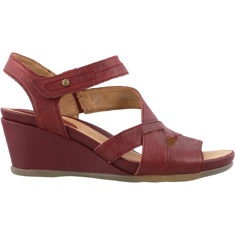 sandals with comfortable fit for long walksWomen's Earth Thistle Garnet Leather