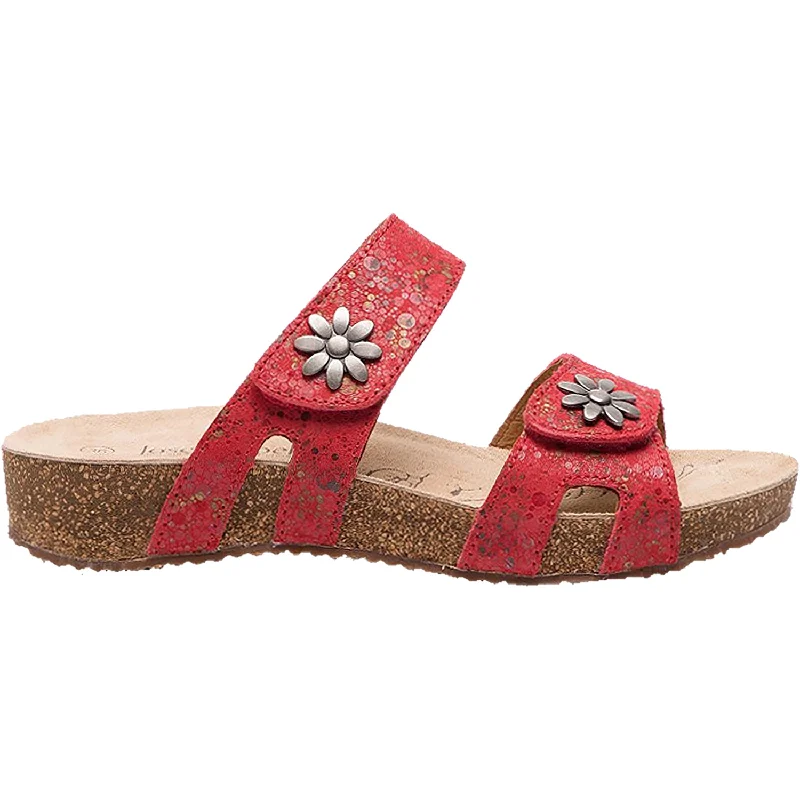 sandals for women with floral printsWomen's Josef Seibel Tonga 04 Red Multi Leather