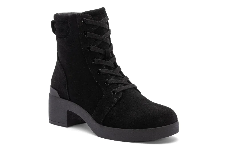 Fashionable lace-up boots for women with faux suede finish-Capital Lace Metatarsal