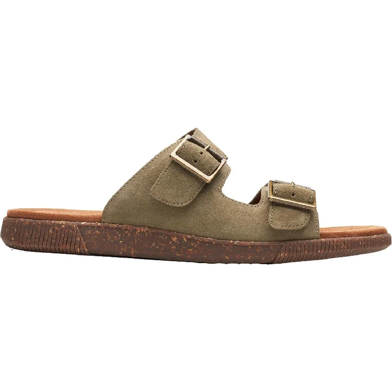 sandals for sensitive feet with soft materialMen's Clarks Vine Cedar Olive Suede