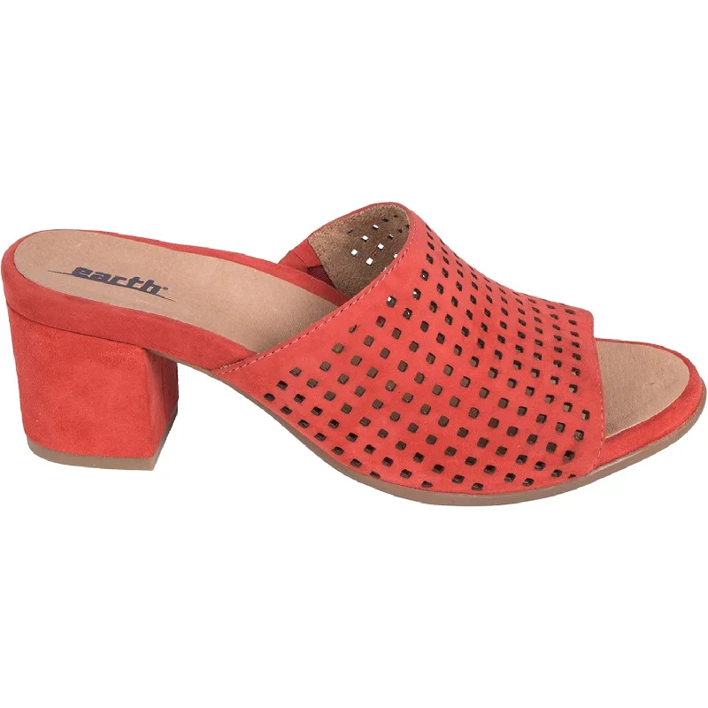 sandals for stylish walks with elegant strapsWomen's Earth Ibiza Bright Coral Suede