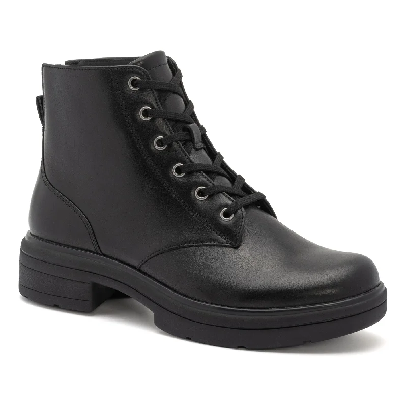 Trendy mid-calf boots for women with buckle and strap-Vista Lace