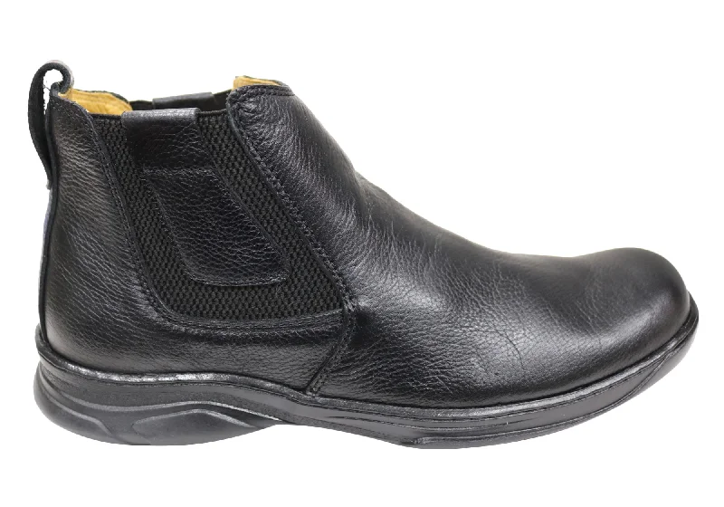 Comfortable hiking boots for men with arch support-Savelli Stewart Mens Comfortable Leather Dress Boots Made In Brazil