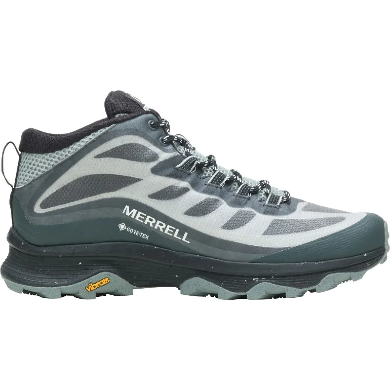 Durable hiking boots for women with cushioned heel-Merrell Moab Speed Mid GORE-TEX Mens Walking Boots - Grey