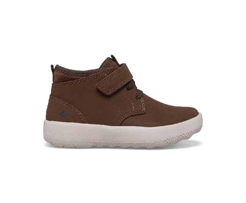 Fashionable boots for women with sleek, polished finish-Sperry Toddler Boys Coastal Break Junior Chukka Velcro Boot Brown