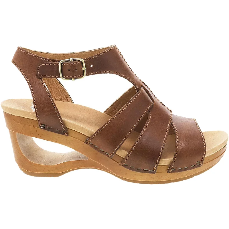 sandals with unique woven pattern for extra styleWomen's Dansko Trudy Tan Waxy Calf Leather