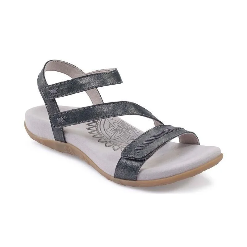 sandals for both indoor and outdoor funAetrex Gabby Adjustable Quarter Strap Sandal Pewter